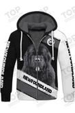 Black Newfoundland Dog Fleece Zipper, Newfoundland Fleece Zipper, Dog Fleece Zipper For Humans