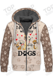 I'd Rather Be With My Dogs Fleece Zipper, Dog Fleece Zipper For Humans