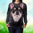 Cute Chihuahua Face Sweatshirt, Dog Sweatshirt For Humans