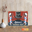 Custom Barber Parlor Name Canvas, Barber Shop Personalized Horizontal Canvas