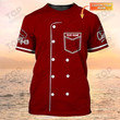 Chef Uniform Custom Name Unisex T shirt Red