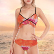 Red Colors Bikini With Ruffle Hem, Red Colors Bathing Suit