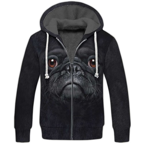Bulldog Fleece Zipper, Dog Fleece Zipper For Humans