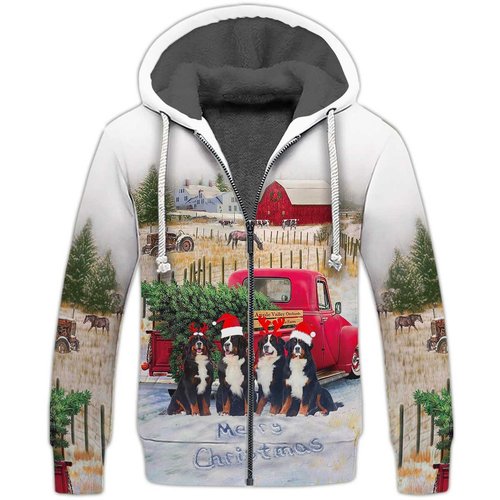 Dog Christmas Fleece Zipper, Dog Fleece Zipper For Humans