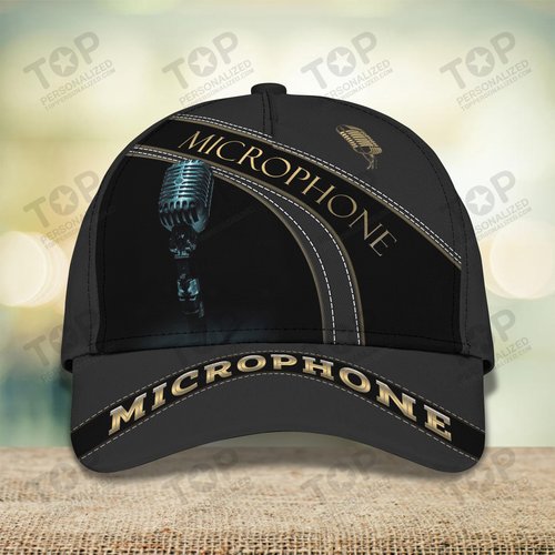 Microphone Cap Personalized Name 3D Baseball 2616