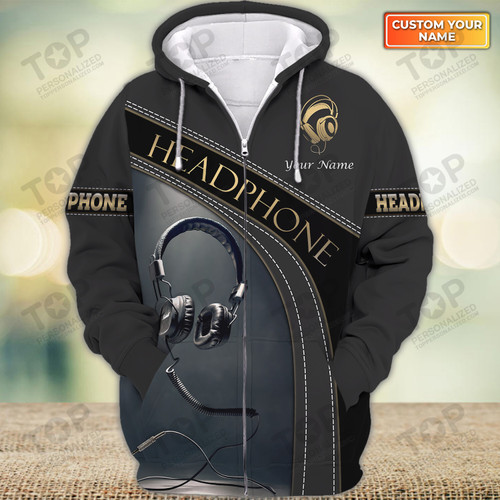 Custom Headphone Zipper Shirts Headphone Pattern Design Shirts 2644