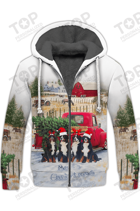 Dog Christmas Fleece Zipper, Dog Fleece Zipper For Humans