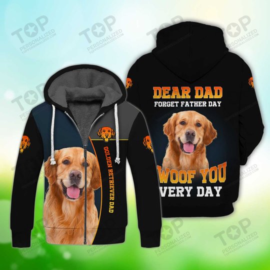 I Woof You Everyday Fleece Zipper, Golden Retriever Fleece Zipper, Dog Fleece Zipper For Humans