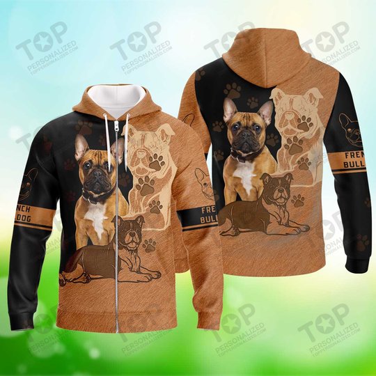French Bulldog Zipper Hoodie, Dog Zipper Hoodie For Humans