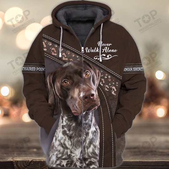 German Shorthaired Pointer Lover Never Walk Alone 3D Full Print Shirts 1146