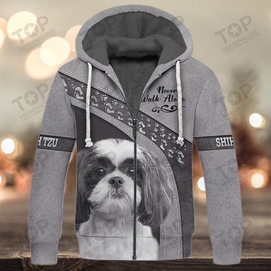 Shih Tzu Love Never Walk Alone 3D Full Print Shirts 1159