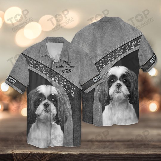 Shih Tzu Love Never Walk Alone 3D Full Print Shirts 1159