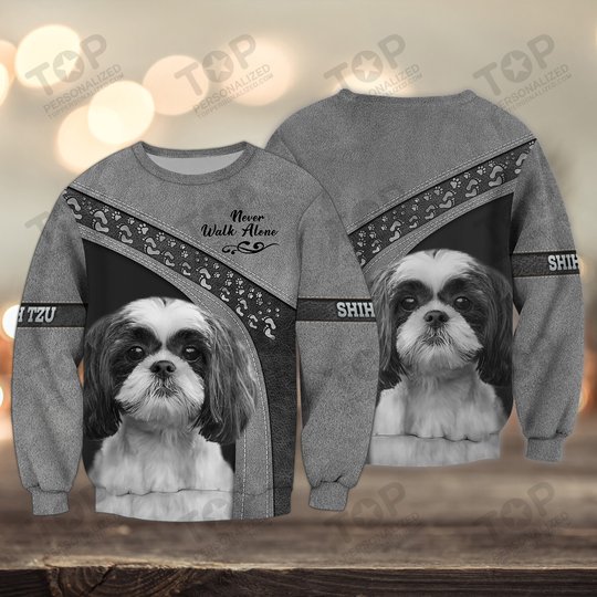 Shih Tzu Love Never Walk Alone 3D Full Print Shirts 1159