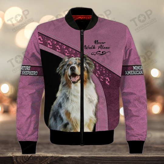 Miniature American Shepherd Love Never Walk Alone 3D Full Print Shirts 1175