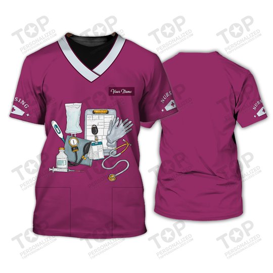 Nurse T-shirt Best For Wearing Nurse Scrubs Custom Nursing Shirt Purple