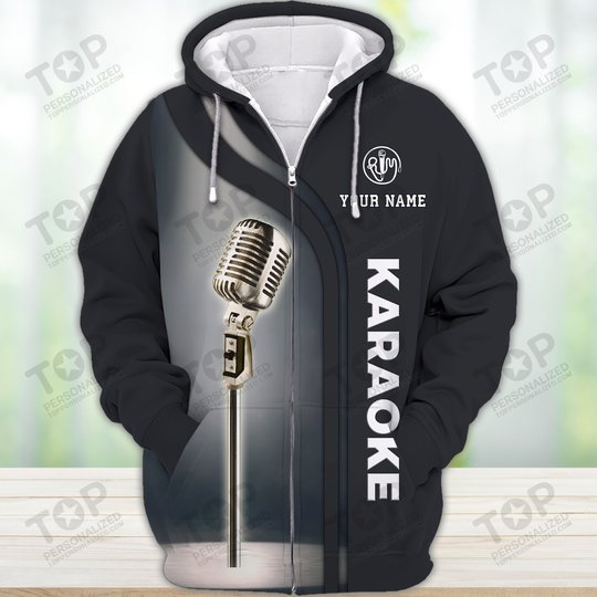 Karaoke Micro Pattern Custom Name 3D Shirts