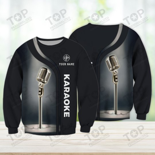Karaoke Micro Pattern Custom Name 3D Shirts