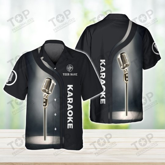 Karaoke Micro Pattern Custom Name 3D Shirts