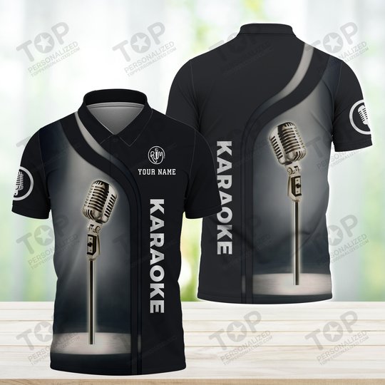 Karaoke Micro Pattern Custom Name 3D Shirts