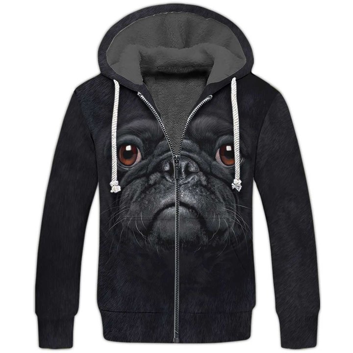 Bulldog Fleece Zipper, Dog Fleece Zipper For Humans