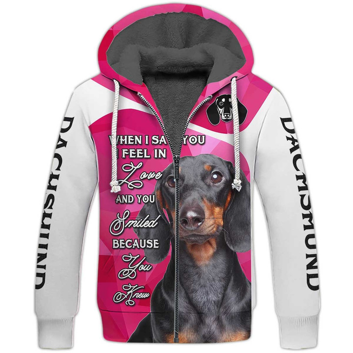 Dachshund When I Saw You Fleece Zipper, Dachshund Fleece Zipper, Dog Fleece Zipper For Humans