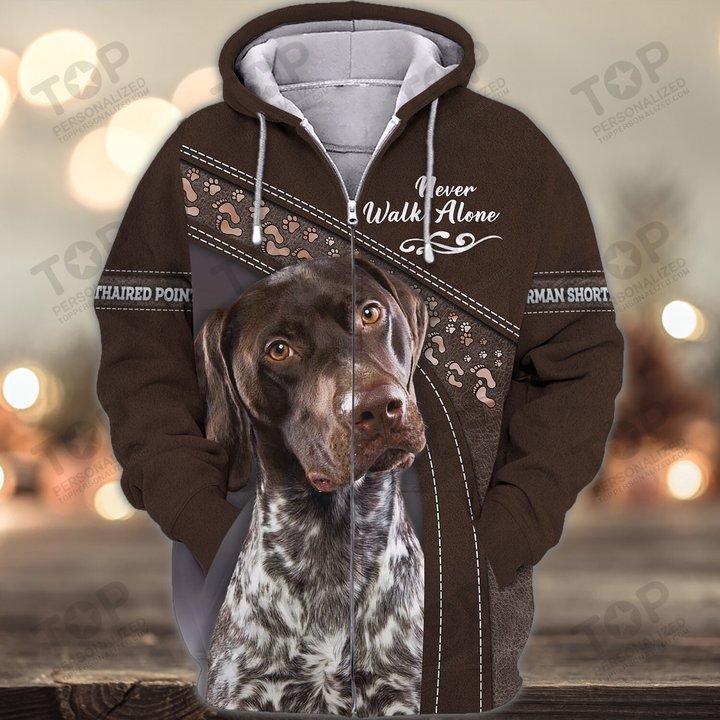 German Shorthaired Pointer Lover Never Walk Alone 3D Full Print Shirts 1146