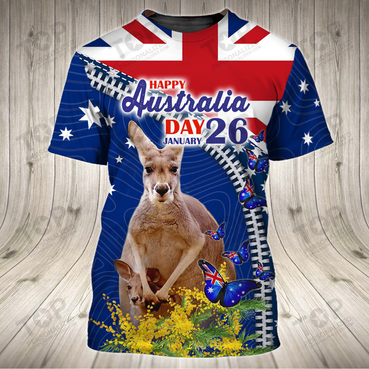 Kangaroo Australia Day 3D Full Print Shirts Tad 62