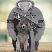 Poodle Lover Never Walk Alone 3D Full Print Shirts 1139