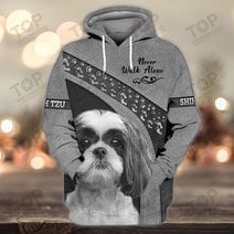 Shih Tzu Love Never Walk Alone 3D Full Print Shirts 1159