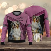 Miniature American Shepherd Love Never Walk Alone 3D Full Print Shirts 1175