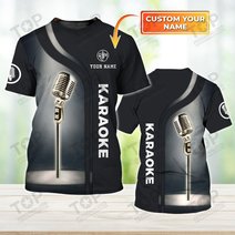 Karaoke Micro Pattern Custom Name 3D Shirts