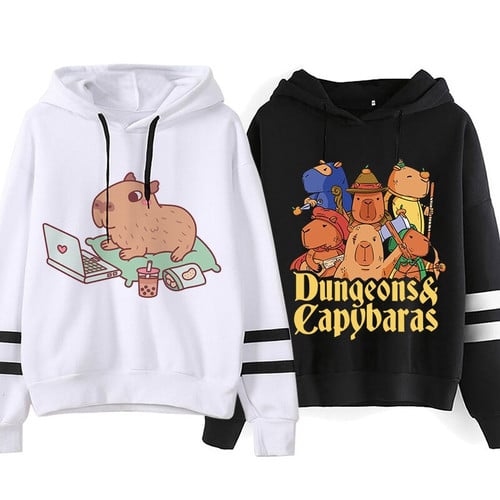 Capybara Unisex Winter Warm Streetwear Hooded Sweatshirts