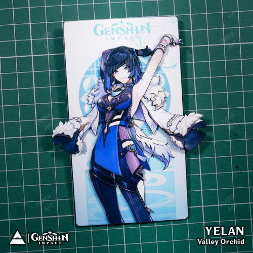 YELAN - Valley Orchid IMBA Art 3D Paper Custom | 3D Genshin Impact Card