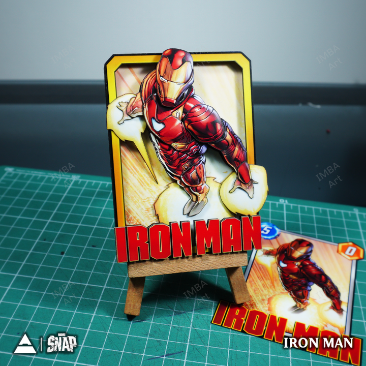 IRON MAN - 3D Marvel Snap Card - IMBA Art 3D Paper Custom