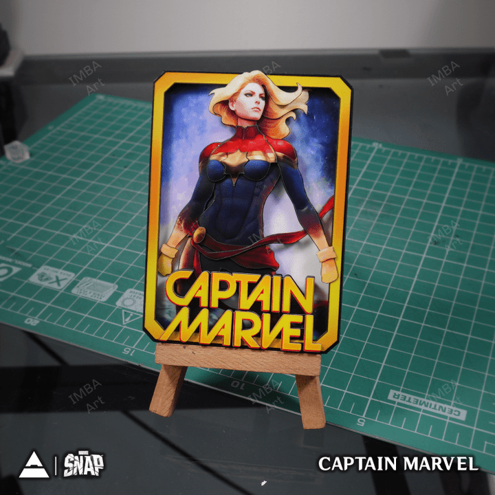 CAPTAIN MARVEL - 3D Marvel Snap Card - IMBA Art 3D Paper Custom