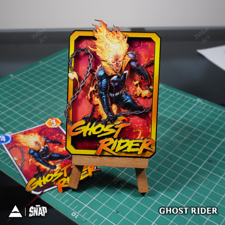 GHOST RIDER - 3D Marvel Snap Card - IMBA Art 3D Paper Custom
