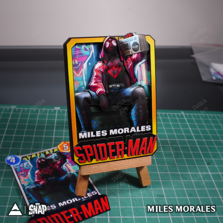 MILES MORALES - 3D Marvel Snap Card - IMBA Art 3D Paper Custom