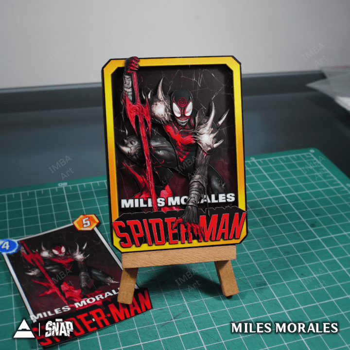 MILES MORALES - 3D Marvel Snap Card - IMBA Art 3D Paper Custom