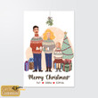 Custom face Christmas sweet family illustration