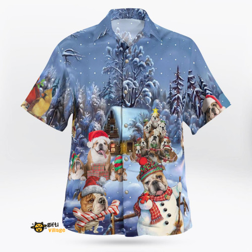Bulldog Christmas Hawaii Shirt