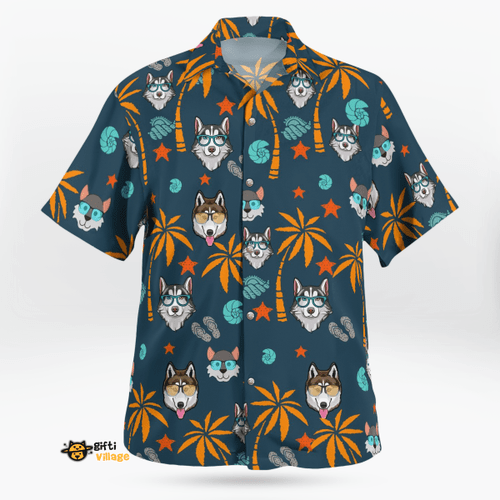 Husky Hawaiian shirt
