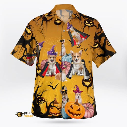 Halloween Corgi Hawaii Shirt