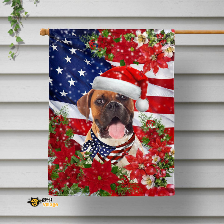 Boxer Dog Christmas Flag