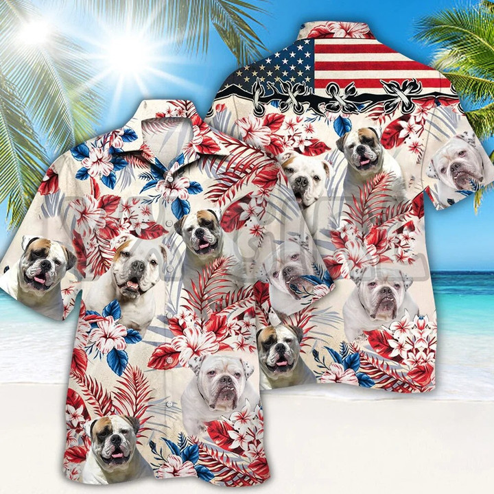 English Bulldog Hawaiian Shirt
