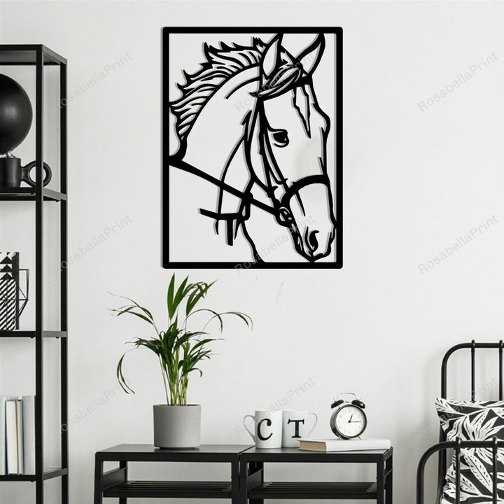 Horse Animal (rectangle) Laser Cut Metal Sign Horse Animal Fence Signs Decoration Funny Tree Signs For Garden