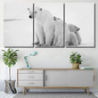 Polar Shebear Cubs Two Kids On 2 Bear Animals Canvas Wall Art Polar Shebear Artkey Canvas Panels Tiny Labels For Canvas Bins