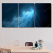 Blue Glowing Ethereal Plasma Flame Space Fantasy Premium Canvas Wall Art Blue Glowing Converse Mens Canvas Kawaii Canvas Painting For Kids