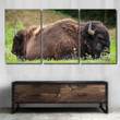 Two Bisons Sleep Nature Bison Animals Canvas Wall Art Two Bisons English Canvas Wall Art Fun Canvas Sleeping Bags For Adults