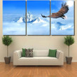 Eagle Flying Towards Ice Castle Snow Eagle Animals Premium Canvas Art Eagle Flying Canvas Large Attractive Paint Canvas For Kids