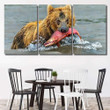 He Bear Salmon Caught Kamchatka Russia Bear Animals Painting Canvas He Bear Very Large Canvas Cute Painting Canvas For Kids